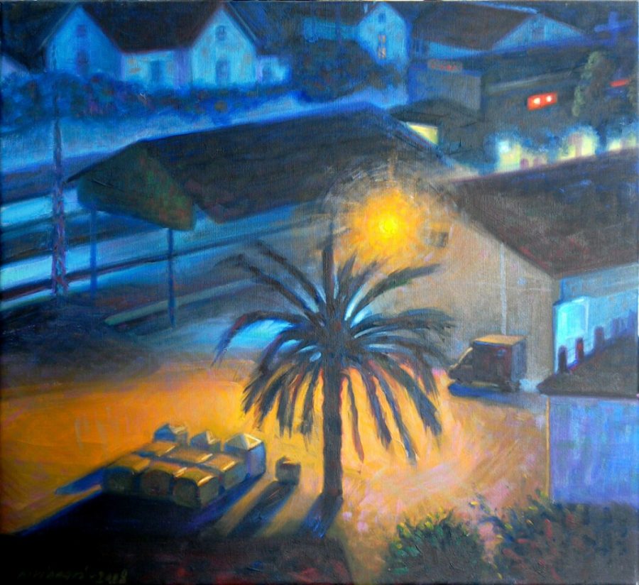 Maisemamaalaus öisestä Andalusiasta.