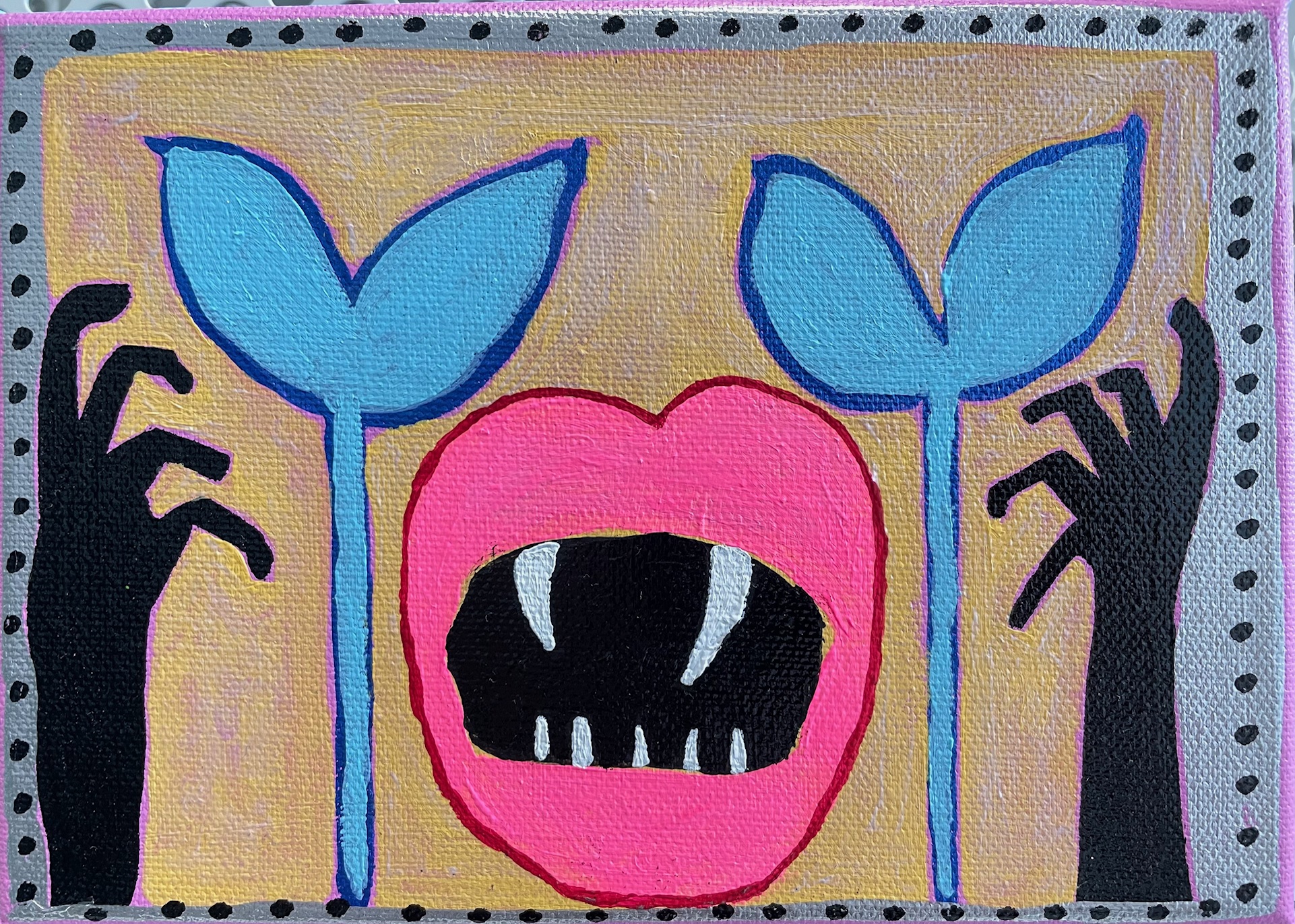 Noora Ylipiedin absrakti värikäs öljyvärimaalaus