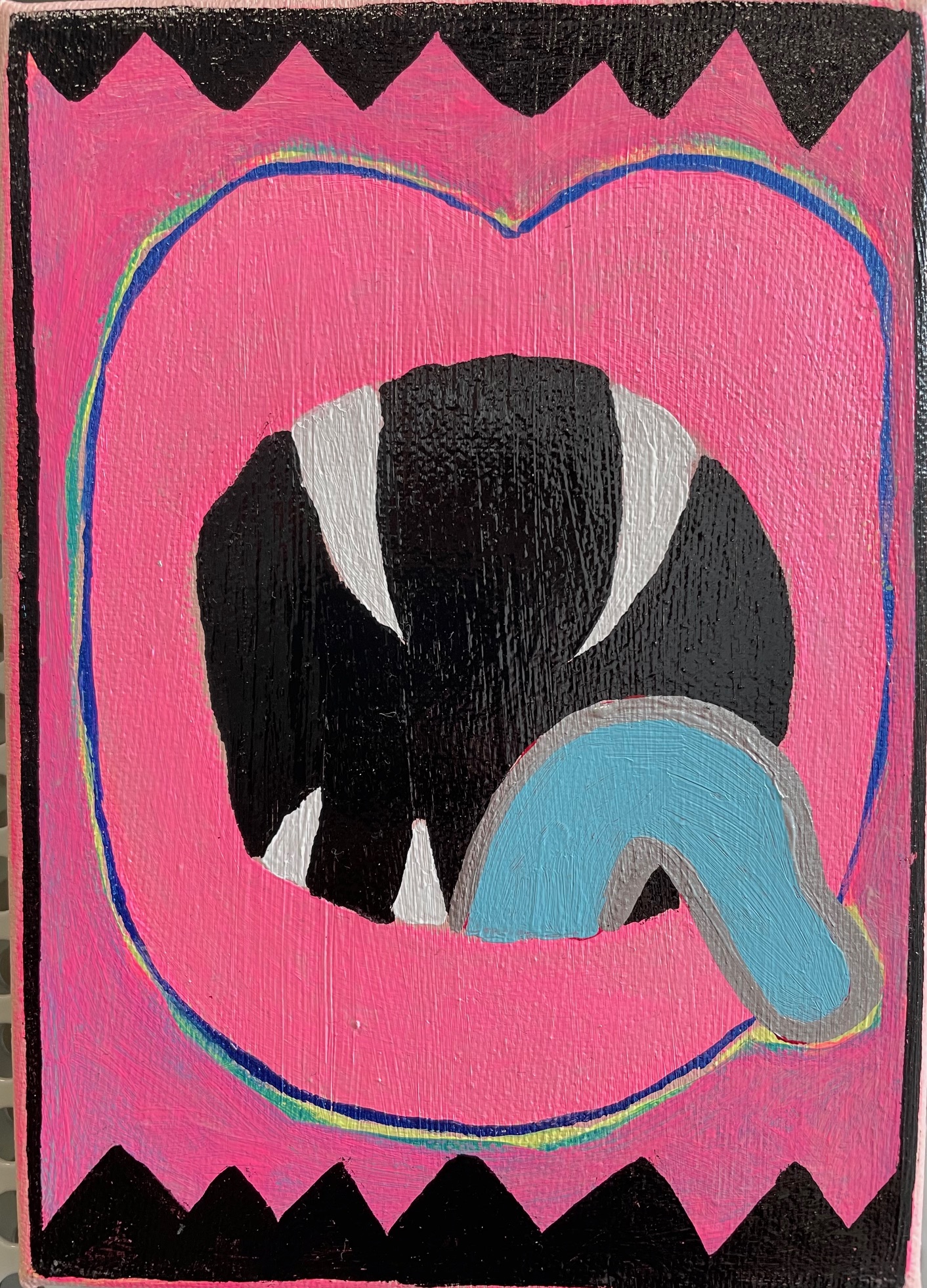 Noora Ylipiedin absrakti värikäs öljyvärimaalaus