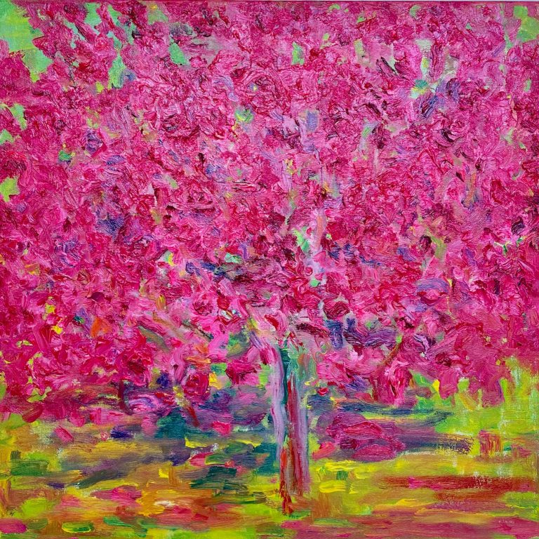 Kukkiva koristepuu, Asko Niemelä-Koura, 60x60cm, 2026.