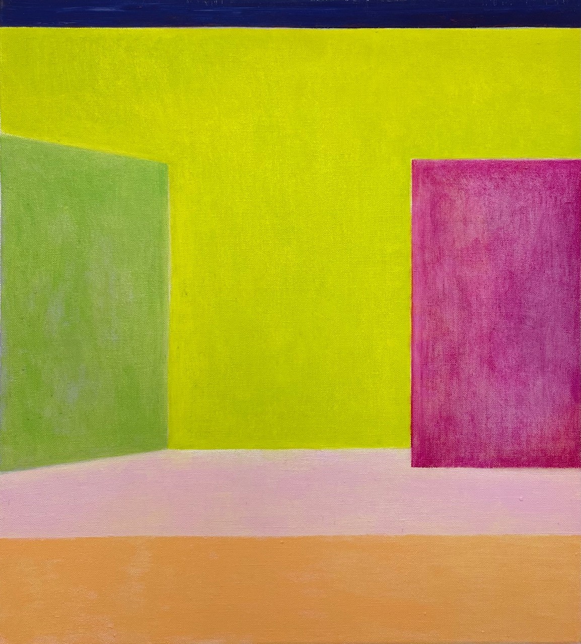 Vihreä seinä, Helka Immonen, öljy kankaalle, 60x54cm, 2019.