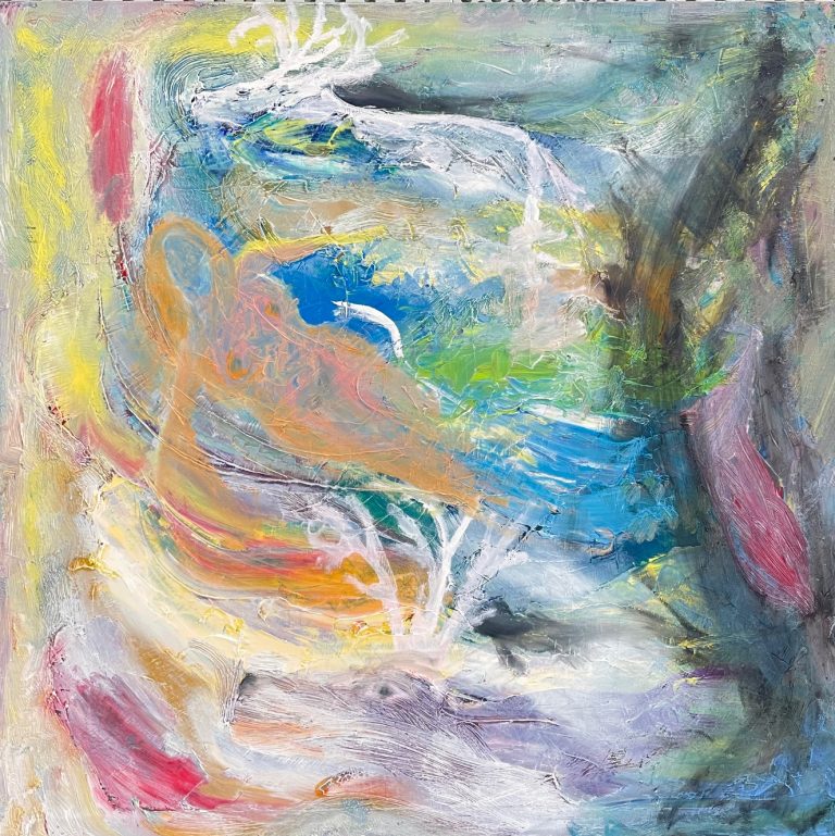 Maa-äiti rakastaa peuroja, Olavi Fellman, 70x70cm, 2026