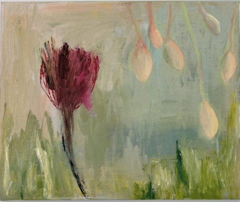 Yksin, Seija Rissanen, öljyvärimaalaus, 50x60cm, 2026.