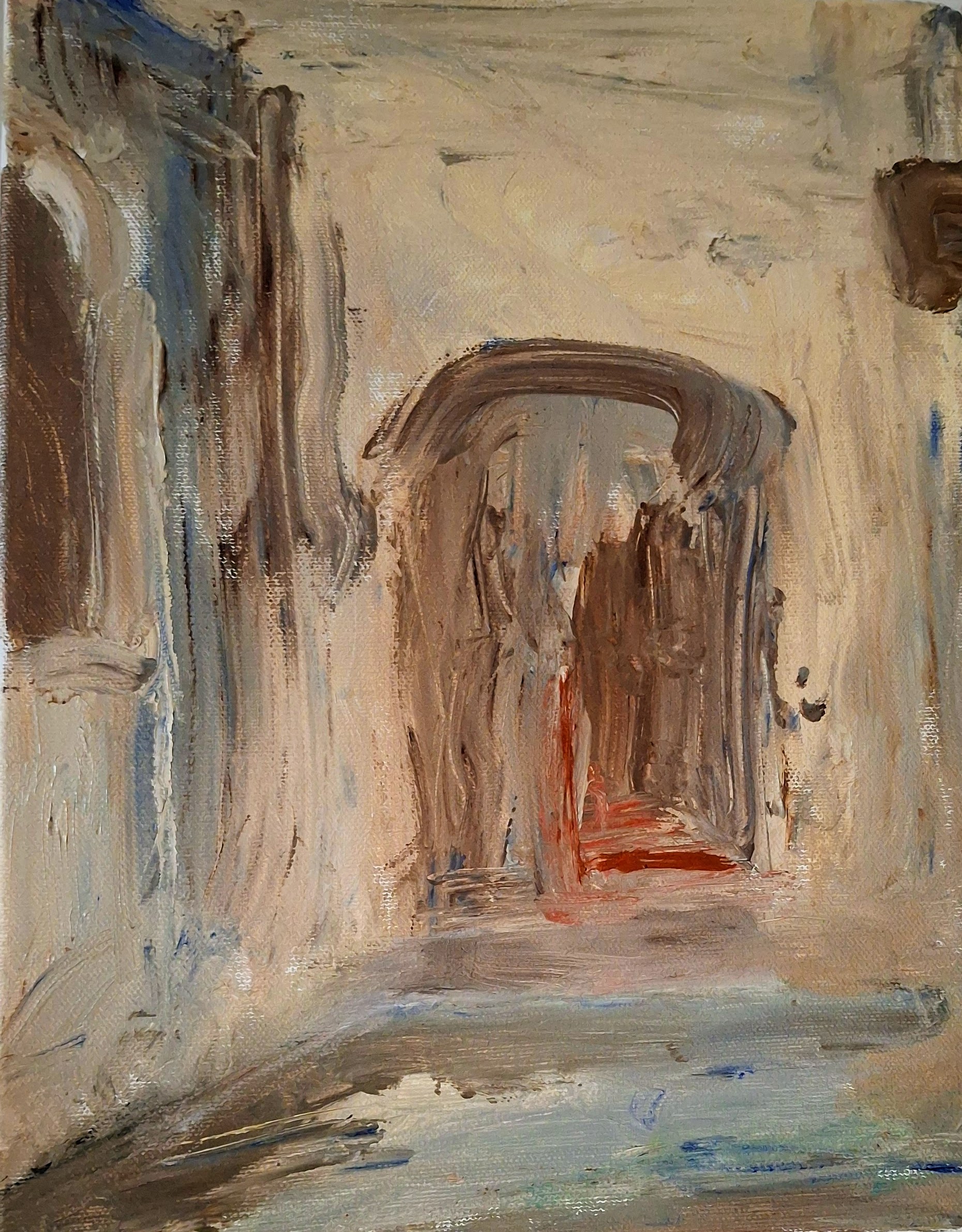 Kadulla, Seija Rissanen, Öljymaalaus, 35x27cm, 2025.
