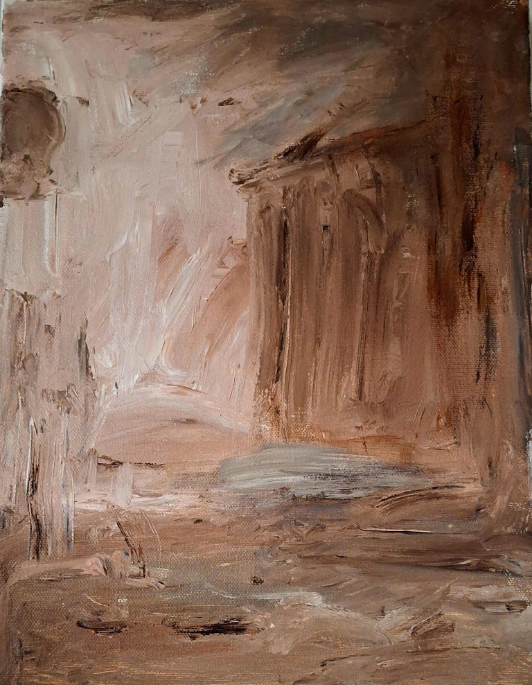 Ovi, Seija Rissanen, öljymaalaus, 35x27, 2025.
