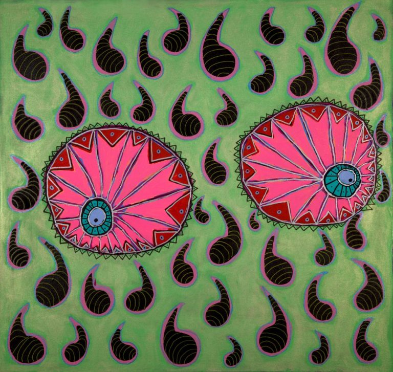 Vulnerability, Noora Ylipieti, akryyli ja maalitussi, 80x85, 2025.